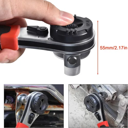Vista 5 de SaferCCTV - Llave de trinquete ajustable para tornillo de 0.27 a 0.86 pulgadas, llave universal multifuncional, llave ajustable de trinquete