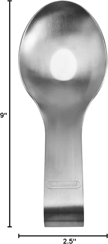 Vista 3 de Farberware - Soporte para cuchara de acero inoxidable para estufa y encimera de cocina, tamaño grande se adapta a la mayoría de cucharas de cocina