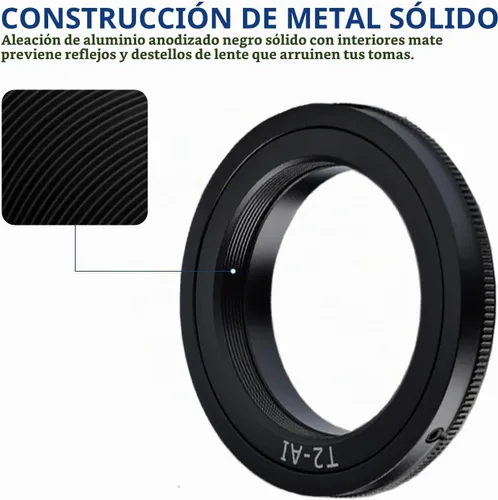 Vista 6 de Lightdow Anillo adaptador de lente de montaje T/T2 para Nikon D5500 D3300 D3200 D5300 D3400 D7200 D750 D3500 D7500 D500 D600 D610 D700 D800 D810 T2