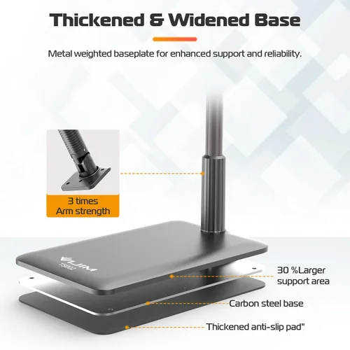 Vista 5 de VIJIM Soporte de piso para tableta, soporte de teléfono para grabación, soporte ajustable para teléfono celular y tableta para piso, compatible
