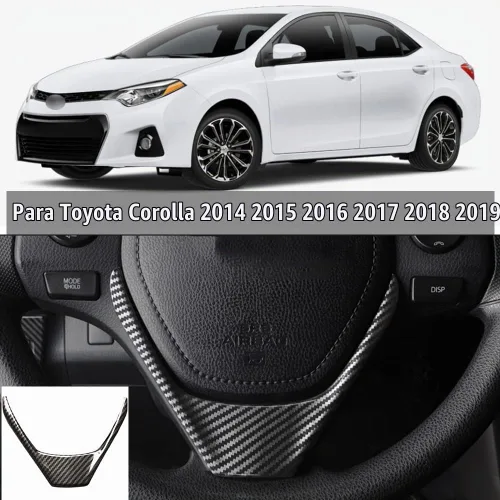 Vista 2 de Cubierta del panel del volante, accesorios para interior del automóvil, fibra de carbono, ABS, decoración interior de automóvil, adornos