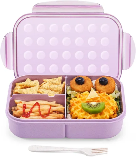 Vista 16 de MISS BIG® Fiambrera estilo bento,Fiambrera estilo bento para niños,Fiambrera para niños,Fiambrera para niños a prueba de fugas,Contenedores
