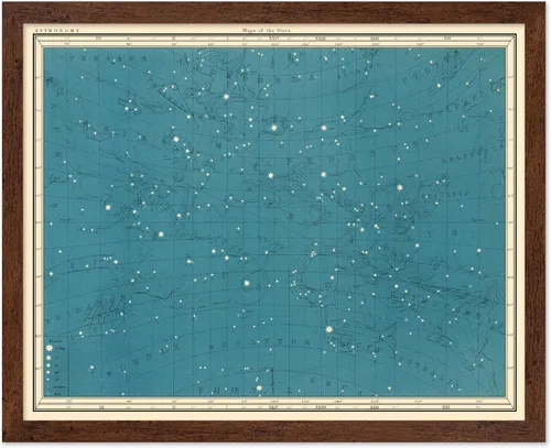 Vista 9 de Poster Master Póster celestial – Impresión del mapa de las estrellas – Regalo para astronomía, fanáticos lunares – Arte vintage para el hogar