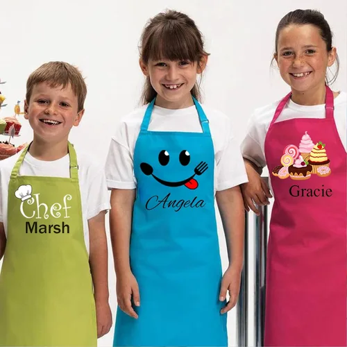 Vista 6 de Delantal personalizado para niños y sombrero de chef, delantal personalizado para niños con nombre, delantal de pintura personalizado, para cocinar