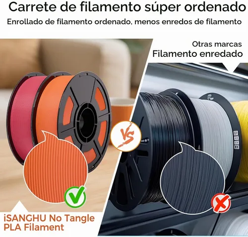 Vista 7 de Paquete de filamento PLA para impresora 3D, 22.0 lbs, 1.181-11.811 in/s para Bambu Lab AMS, AMS Lite