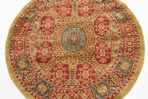 Vista 5 de Unique Loom Palace Collection - Alfombra tradicional, bohemia, medallón (3 pies 3 pulgadas x 3 pies 3 pies 3 pulgadas, redonda, rojo/bronceado)