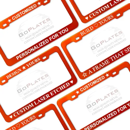 Vista 3 de Marco para placa de matrícula personalizado, grabado a láser, Rosado