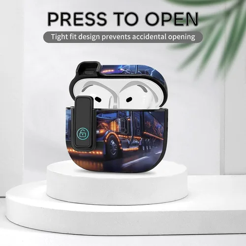 Vista 8 de Truck Thunder - Funda divertida compatible con AirPods 4 con bloqueo automático