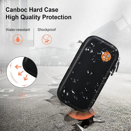 Vista 4 de Canboc Funda de transporte para calculadora científica Texas Instruments TI-30XS/TI-36X Pro MultiView, bolsa de malla para cable, baterías, Negro