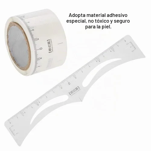 Vista 3 de 50 calcomanías desechables para reglas de cejas, plantillas de herramientas de medición de cejas para microblading, modelado y simetría, guía