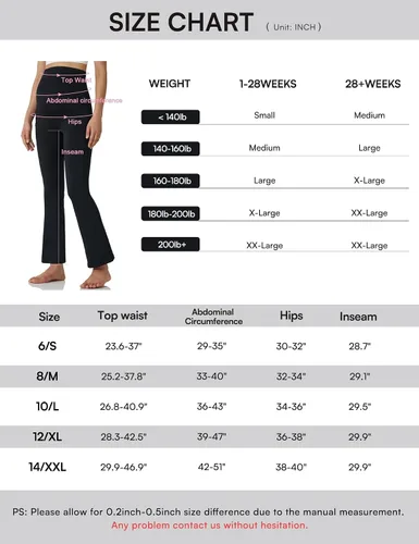 Vista 2 de POSHDIVAH Pantalones de yoga de maternidad para mujer, para trabajo, descanso, elásticos, corte de bota, pantalones acampanados para embarazo