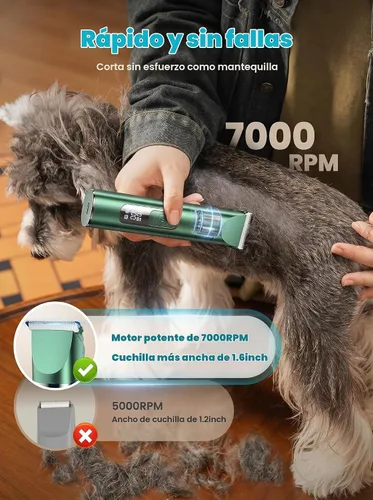 Vista 7 de oneisall Kit de aseo para perros 4 en 1 con pantalla LCD verde
