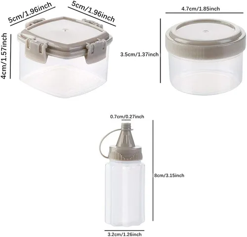 Vista 3 de Gbrand - 12 unidades de mini botellas de plástico para exprimir salsas, condimentos, recipientes para aderezos para ensaladas, accesorios de cocina