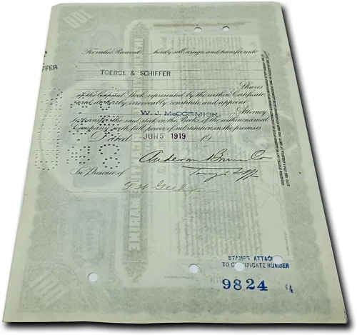 Vista 7 de Certificado de Acciones Coleccionables - Empresa que hizo el Titanic "Marina Mercantil Internacional" 1915-20