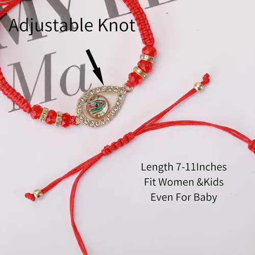 Vista 2 de BONITTER 612 PCS Virgin MarySaint BenedictSaint Jude bracelet Rosary Handmade Red Knot String Bracelets Luck bracelet Men Or Women As Gifts and Used