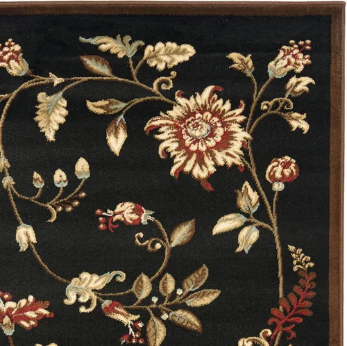Vista 6 de SAFAVIEH - Alfombra de acento de la colección Lyndhurst, 3'3" x 5'3", color negro y multi, diseño floral tradicional, no desprende pelusa y de fácil