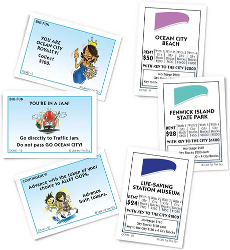 Vista 5 de Late For The Sky Ocean City-Opoly, Maryland Vacation Destination Juego