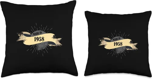 Vista 3 de Made in 1958 Birthday Gift 65 years Retro 65th birthday Throw Pillow