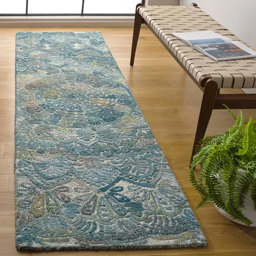 Vista 30 de SAFAVIEH Marquee Collection - Alfombra decorativa, 2 x 3 pies, beige y marfil, lana de medallón de mandala hecha a mano, ideal para zonas de alto
