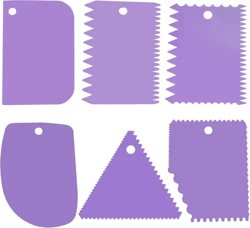 Vista 11 de Nuevo 6pcs Cake Scraper 430 inoxidable Decoración Peine y glaseado más suave
