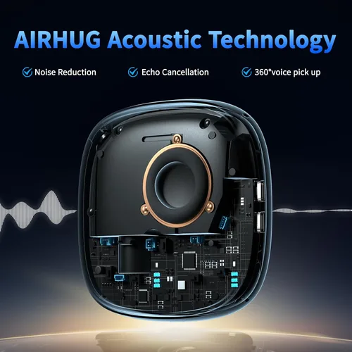 Vista 13 de AIRHUG Altavoz de conferencia y micrófono, altavoz Bluetooth con recogida de voz de 360°, reducción de ruido avanzada, USB-C Plug & Play, compatible