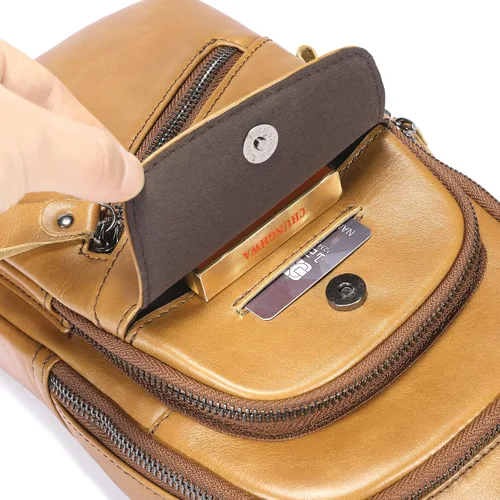 Vista 70 de LUKZIJAES Bolso bandolera de cuero genuino para hombre