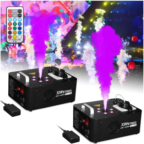 Vista 8 de XWSTGEQ 1000W Máquina de humo de niebla vertical con luces LED control remoto inalámbrico
