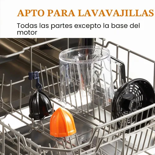 Vista 7 de Elite Gourmet Exprimidor de cítricos ETS047, 2 conos, 1.2L, negro/acero
