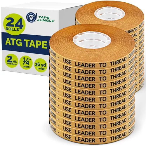 Vista 8 de Cinta ATG [12 rollos] de 1/4 de pulgada - Rollos de recarga para Pink Glider y dispensador #714