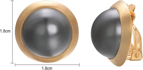 Vista 19 de Yoursfs Clip on Earrings for Women Round Faux Pearl Earrings Clipon 18K Gold Plated Non Pierced Earring Jewelry