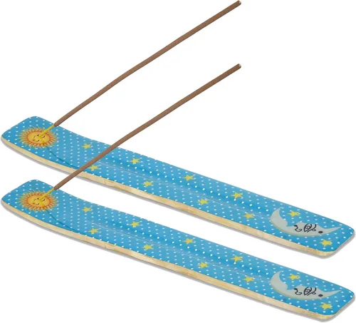 Vista 15 de Bless-International Quemador Tradicional Hecho a Mano de Madera Portaincienso Soporte Recogecenizas para Aromaterapia-Meditación-Yoga