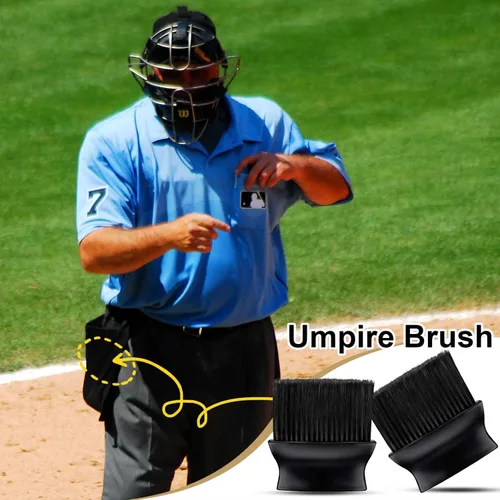Vista 2 de Deekin 2 piezas de cepillo de árbitro de béisbol para el hogar, equipo de árbitro con mango de plástico para equipo de árbitro de béisbol, sóftbol