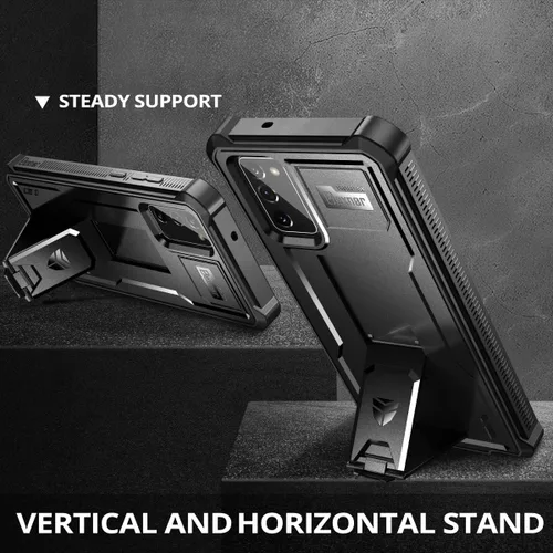 Vista 4 de Dexnor Funda para Samsung Galaxy Note 20 5G, [Protector de pantalla integrado y soporte] Protección de grado militar resistente a prueba de golpes