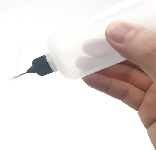 Vista 6 de 12 botellas aplicadoras de punta de precisión, botella de punta de aguja de 4 onzas, con 2 embudos para manualidades de papel, tapas multicolor