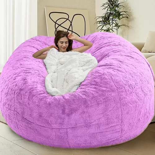 Vista 71 de HDMLDP - Funda de puf para niños y adultos, sin relleno, funda cómoda, esponjosa y redonda, para sofá tipo puf, para silla de lectura, silla de Gris