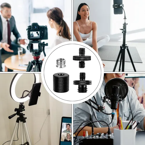 Vista 7 de 12 adaptadores de soporte de micrófono, adaptadores de rosca de micrófono 1/4 hembra a 3/8 macho y 1/4 macho a 1/4 macho y 1/4 macho a 3/8 macho