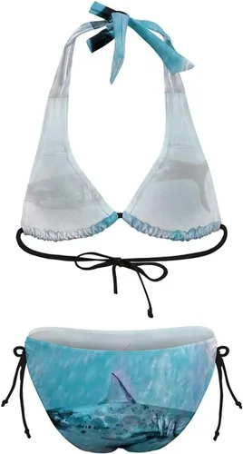 Vista 8 de Traje de baño para adolescentes Sexy Life Blue de dos piezas con cordón ajustable