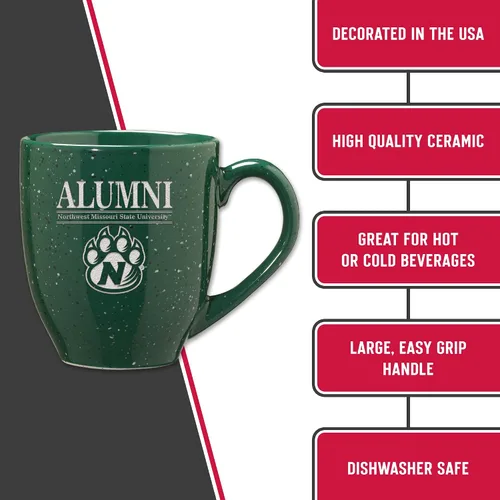 Vista 7 de Rico Industries NCAA Northwest Missouri State Bearcats Alumni - Taza de café de cerámica grabada con láser de 16 onzas