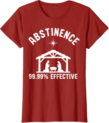 Vista 56 de Abstinence 99.99 Percent Effective Nativity Christmas Joke T-Shirt