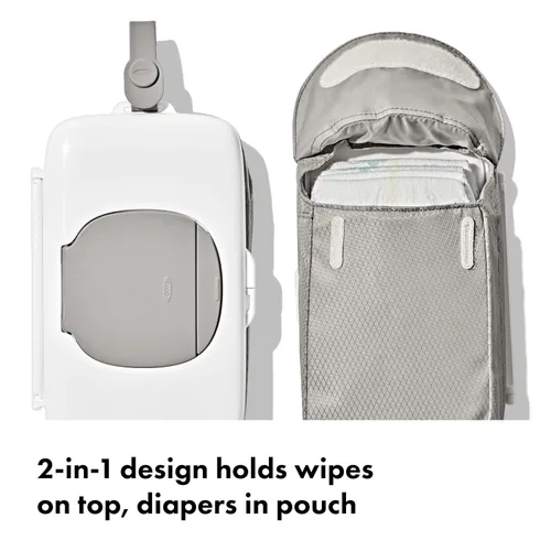 Vista 8 de Dispensador de Toallitas OXO Tot On-The-Go con Bolso para Pañales, Gris