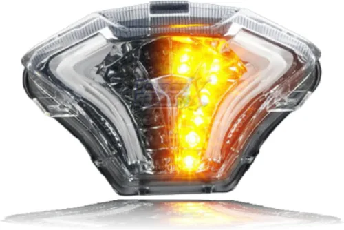 Vista 3 de CLARO Color FIT YAMAHA MT03 MT-25 MT-07 FZ-07 YZF-R3 YZF-R25 MX King 150 Señales de giro de luz trasera con guía de luz e-Mark encendido