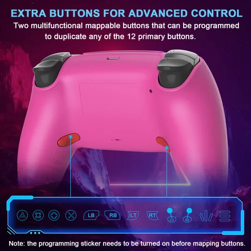 Vista 4 de Wireless Controller Compatible with PS4 Controller,Wiv77 Ymir Pink Pa4 Controller Remote Works for Playstation 4