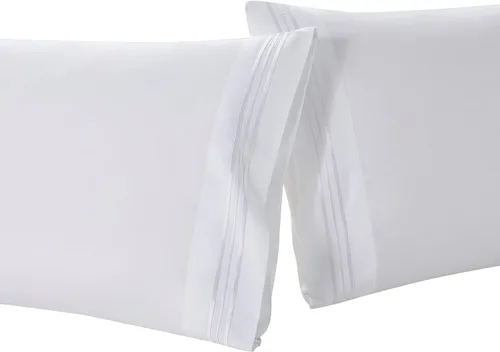 Vista 3 de Clara Clark Fundas de almohada de tamaño estándar – Funda de almohada ultra suave, fundas de almohada de microfibra ligera tamaño Queen – Juego de 2