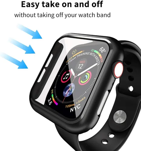 Vista 3 de Smiling - Funda compatible con Apple Watch Series 6, SE, 5 y 4 de 1.58 pulgadas (40 mm), con protector de pantalla de cristal templado integrado