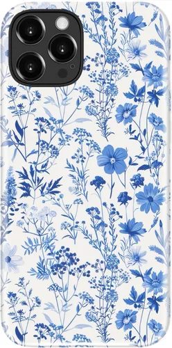 Vista 28 de Funda para iPhone 12 Mini, compatible con carga inalámbrica, protección de doble capa con elegante diseño de flores silvestres, silicona suave +