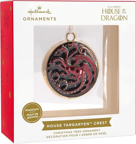 Vista 3 de Hallmark House of The Dragon Targaryen Sigil Adorno de Navidad, metal
