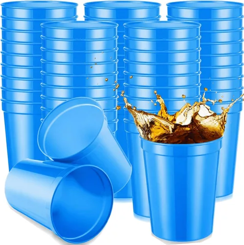 Vista 27 de Yungyan Paquete de 12 vasos de plástico reutilizables de 16 onzas, 4
