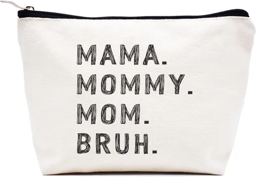 Vista 122 de LIBIHUA Bolsa de maquillaje para mujer, bolsa de cosméticos regalos para ella, bolsa de viaje femenina, Beige, 1 en mi era de Lacrosse Mom