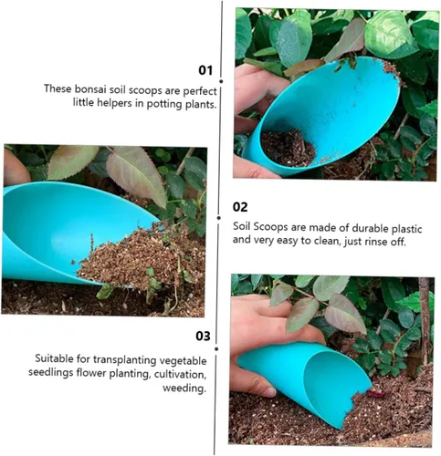 Vista 5 de Happyyami 9 Uds suculenta taza pala cubo colorido pequeño jardinería cucharas jardín cucharada herramienta planta cubo pala niños jardín