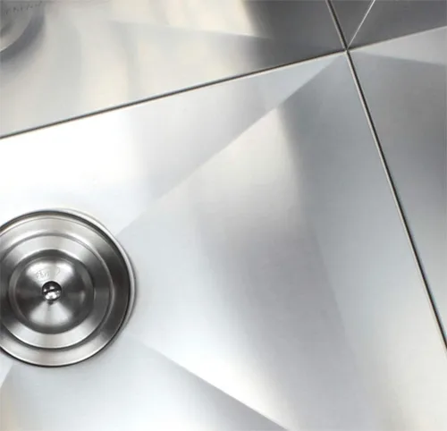 Vista 5 de Fregadero de cocina contemporáneo de acero inoxidable de calibre 16, duradero, con doble tazón, con colador de cesta extraíble (32 pulgadas, 60/40)